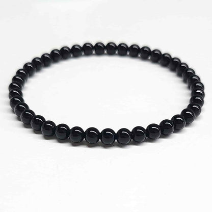 Black Obsidian Round Bead Bracelet