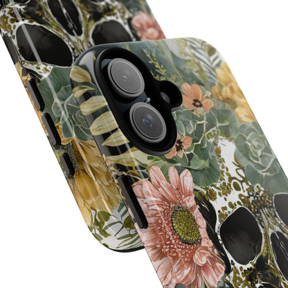 Floral Skull Tough Phone Case