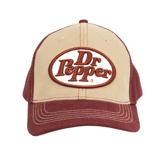 Dr Pepper Oval Logo Hat - Tan and Red