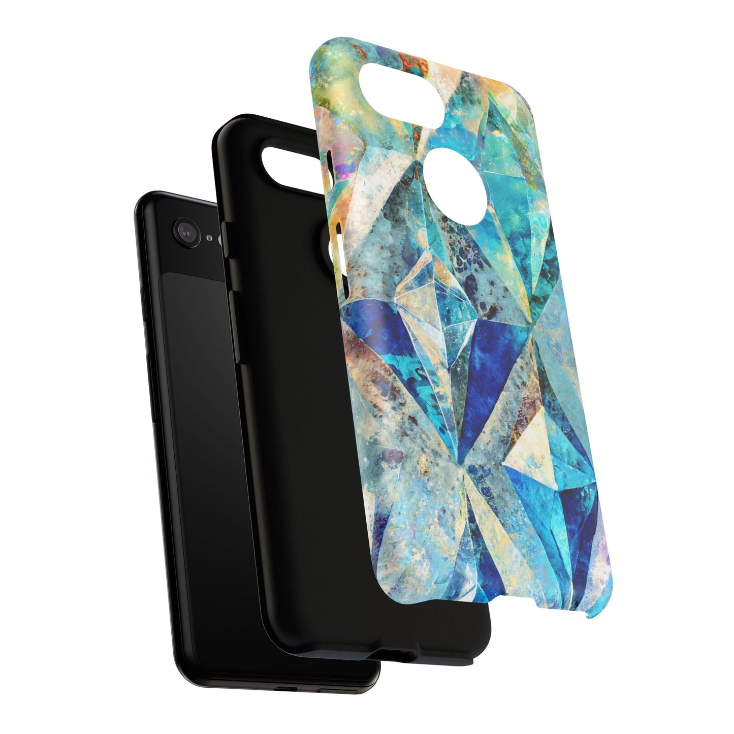 Diamond Blue Abstract Tough Phone Case