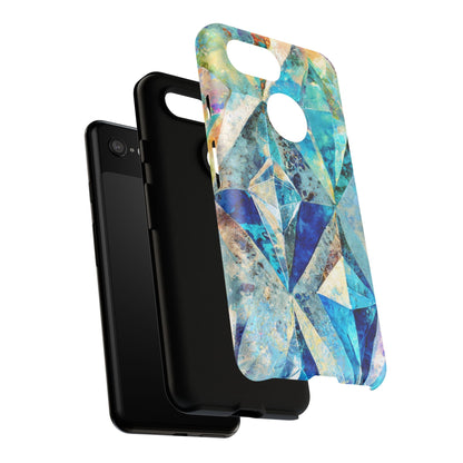 Diamond Blue Abstract Tough Phone Case