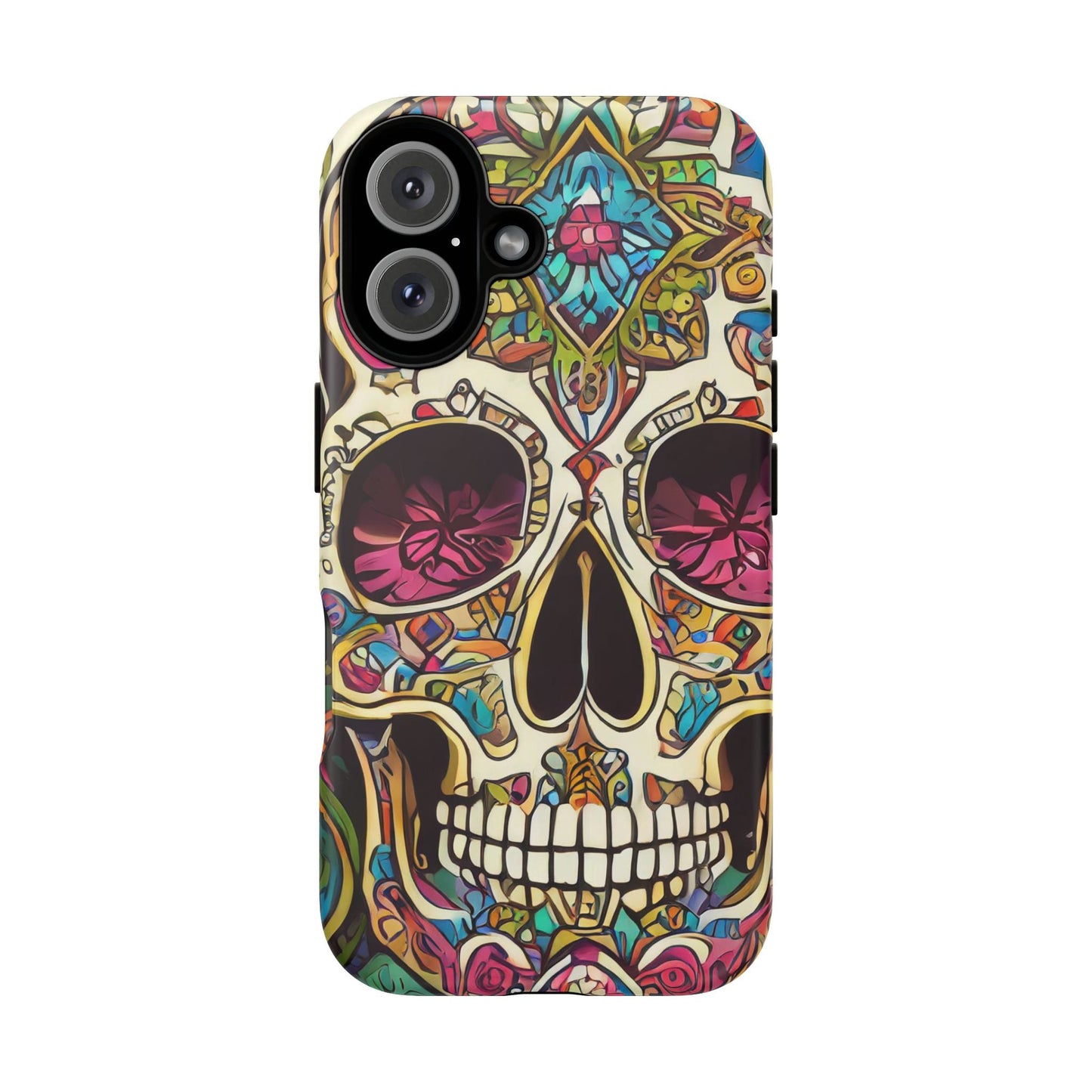 Colorful Sugar Skull Tough Phone Case