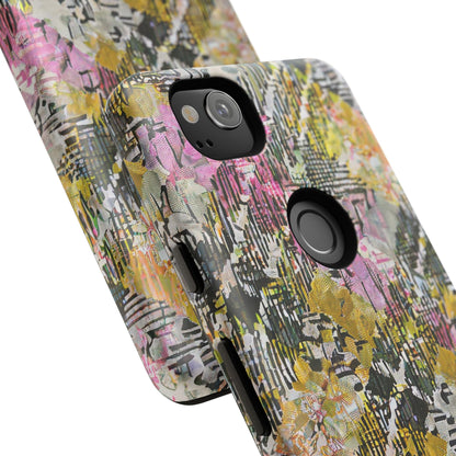 Purple Plaid Floral Artistic Tough Phone Case