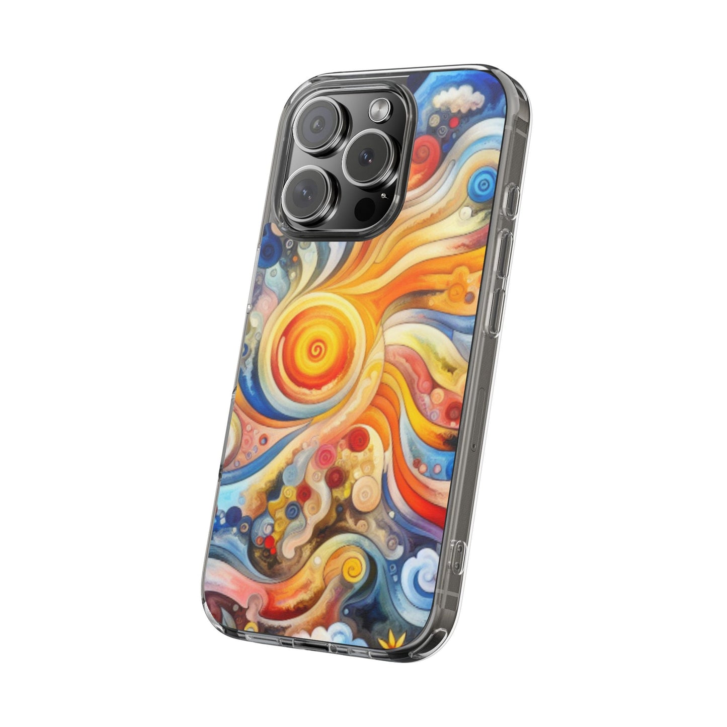Colorful Abstract Swirl Clear Phone Case