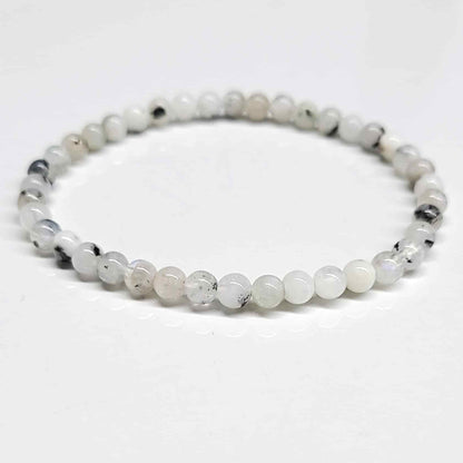 Rainbow Moonstone Round Bead Bracelet - The Goddess Stone