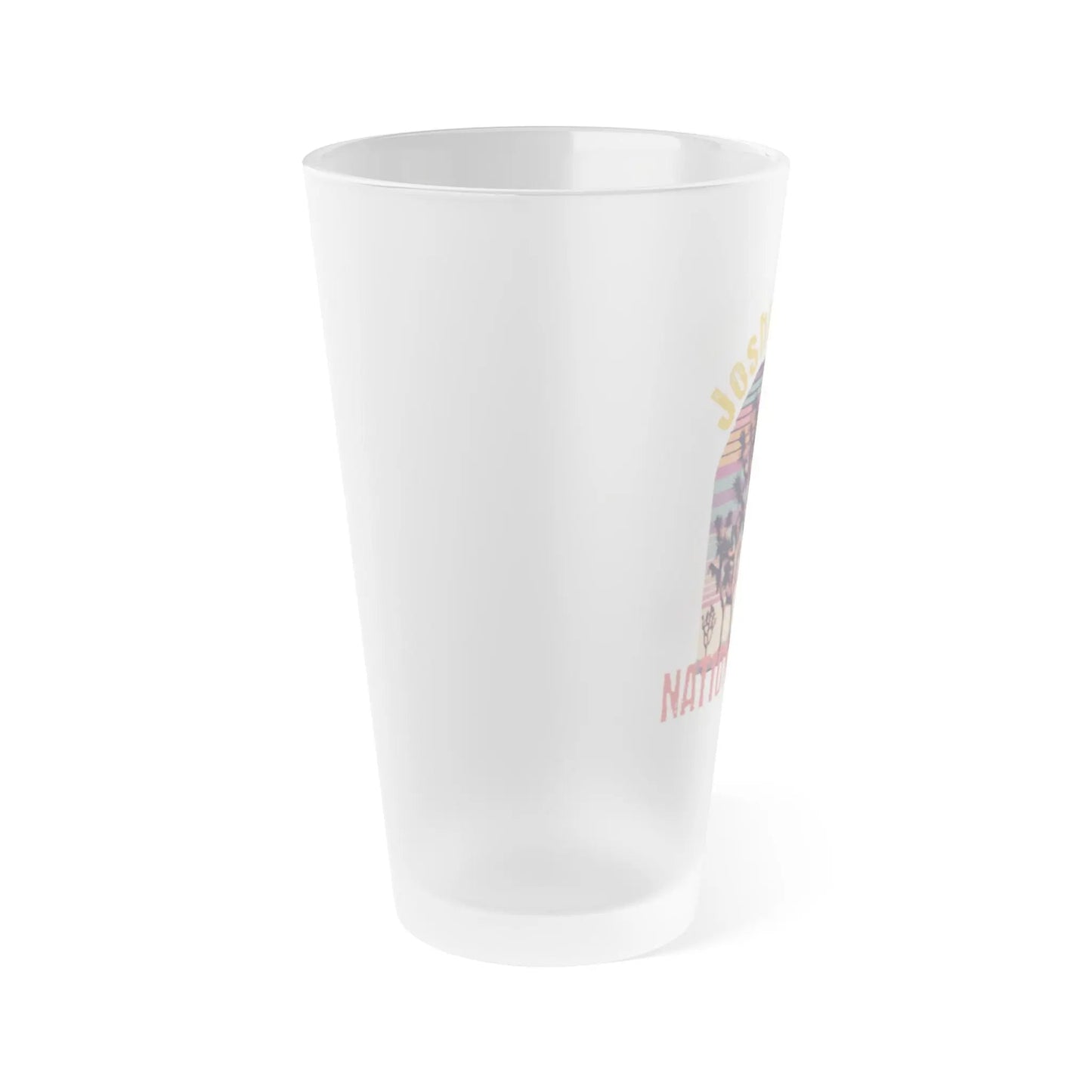 Joshua Tree National Park Frosted Pint Glass 16oz Retro Graphic