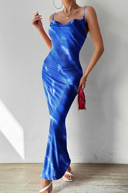 Printed Sleeveless Maxi Cami Dress