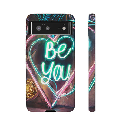 Be You Colorful Neon Heart Tough Phone Case