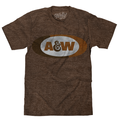A&W Faded Logo T-Shirt - Brown
