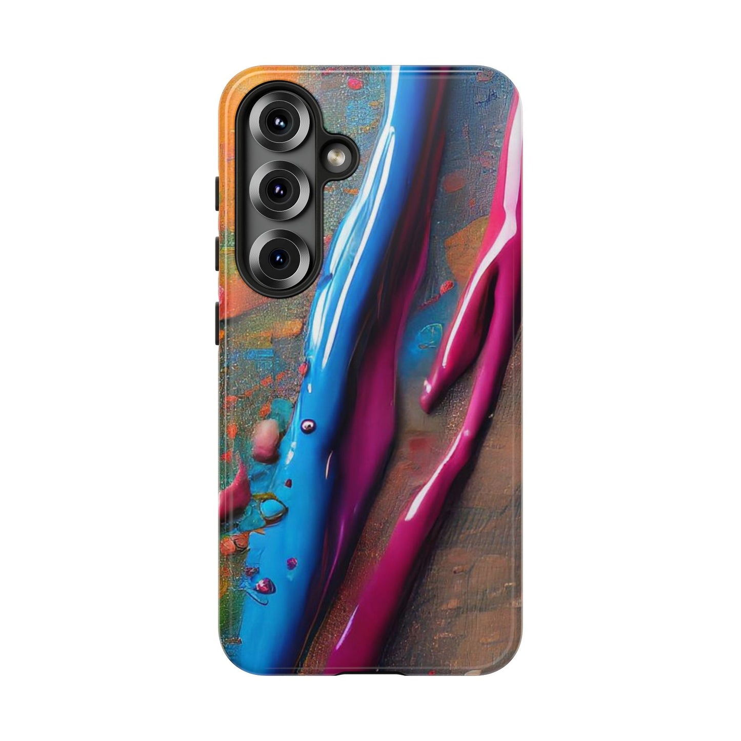Colorful Artistic Paint Splatter Tough Phone Case