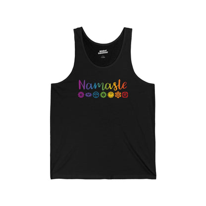 Namaste Chakra Tank Top – Rainbow Energy Alignment Yoga Tank (Unisex Fit)