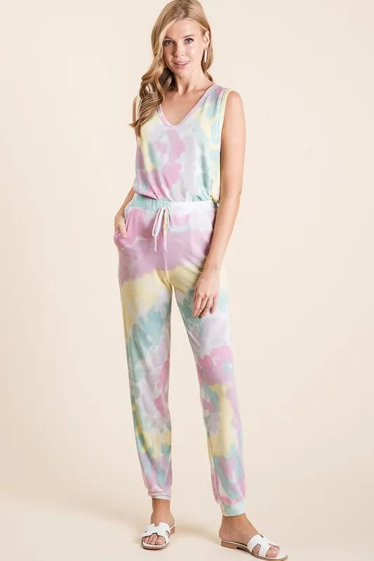BiBi Tie Dye French Terry Casual Pants