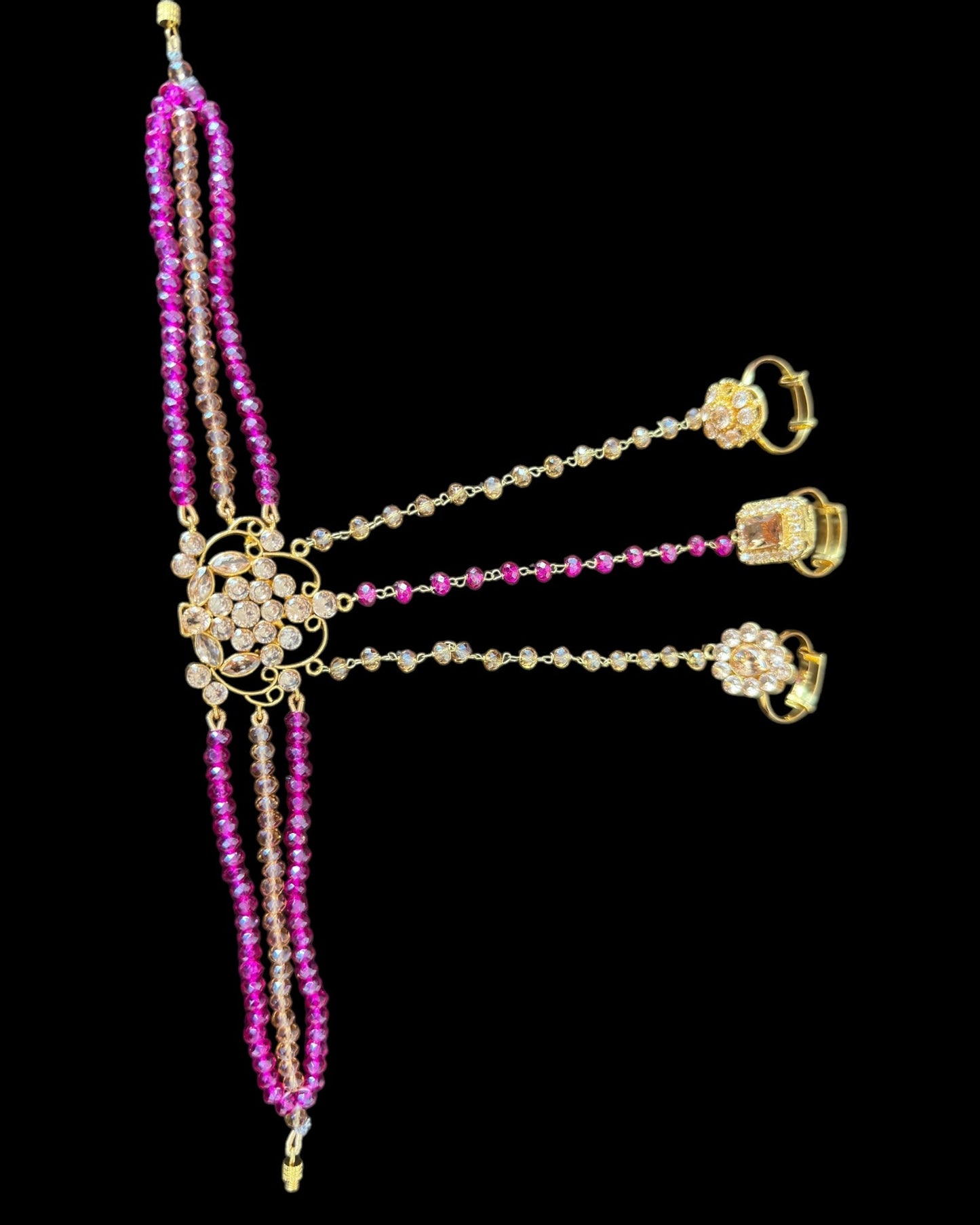 BR486 Safeera bridal set in purple and green combination ( READY TO SHIP )