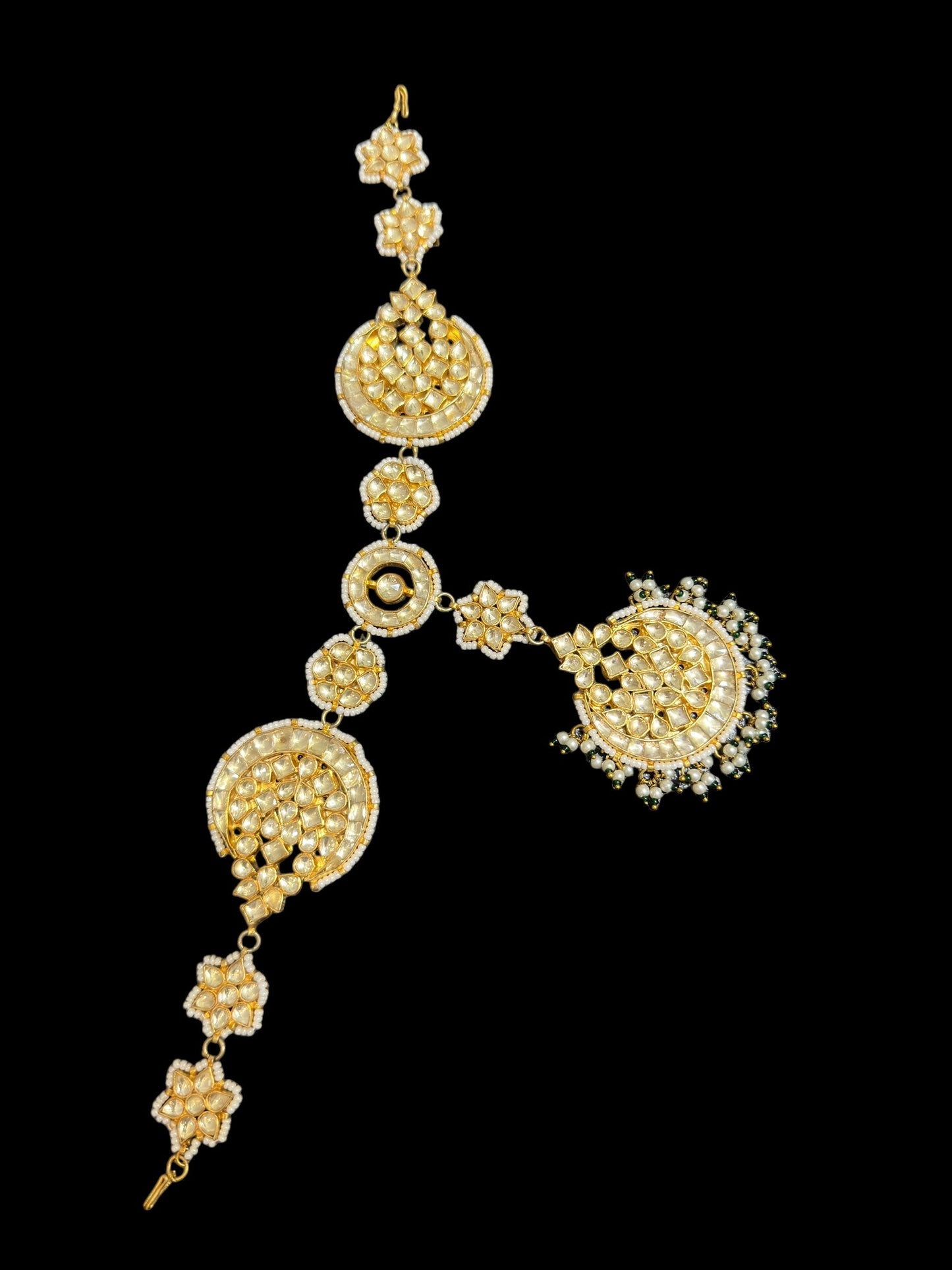 DJTK340 Pachi kundan sheeshphool ( SHIPS IN 4 WEEKS )