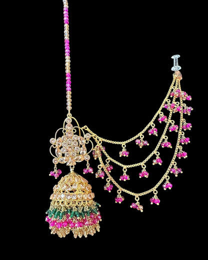 BR486 Safeera bridal set in purple and green combination ( READY TO SHIP )