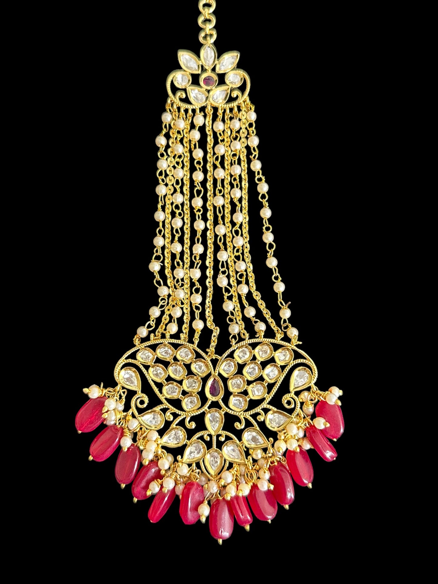 DJHR91 Gold plated high quality Polki jhoomar  ( READY TO SHIP )