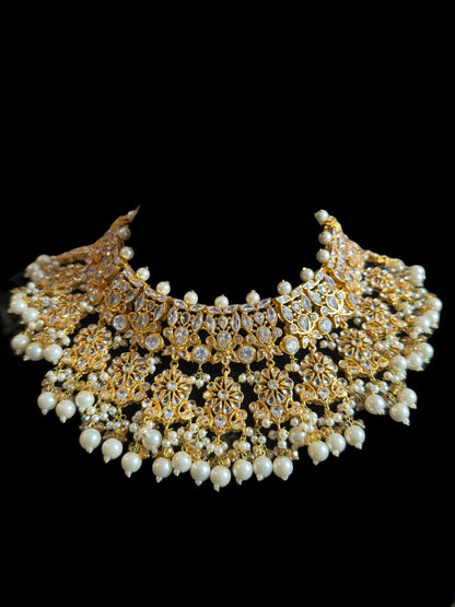 BR477 JIMENA bridal set in zircon and pearls ( SHIPS IN 4 WEEKS )