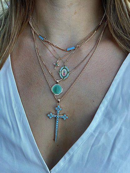 Our Emerald Lady of Guadalupe Necklace
