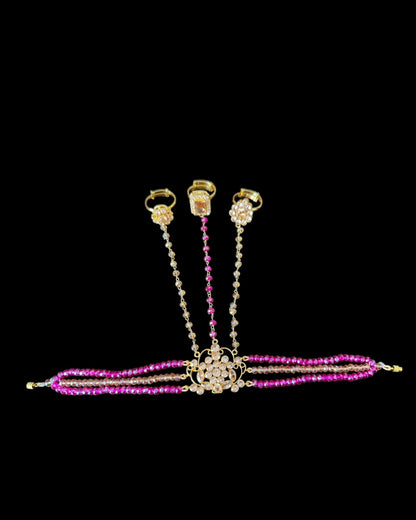 BR486 Safeera bridal set in purple and green combination ( READY TO SHIP )