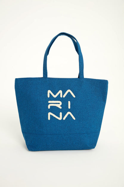 Blue Beach Bag with Zipper CA2501-4