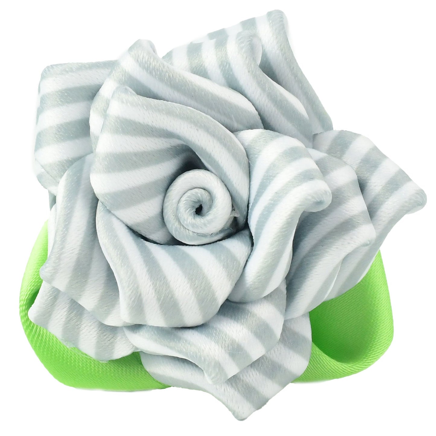 Collar Flower - Grey and White Stripes