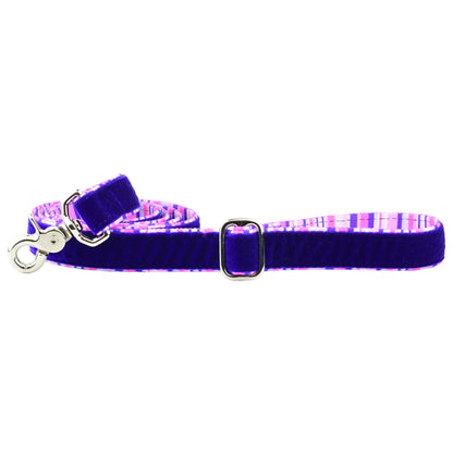 Purple Stripes Velvet Essential Dog Collar (1″ Only)