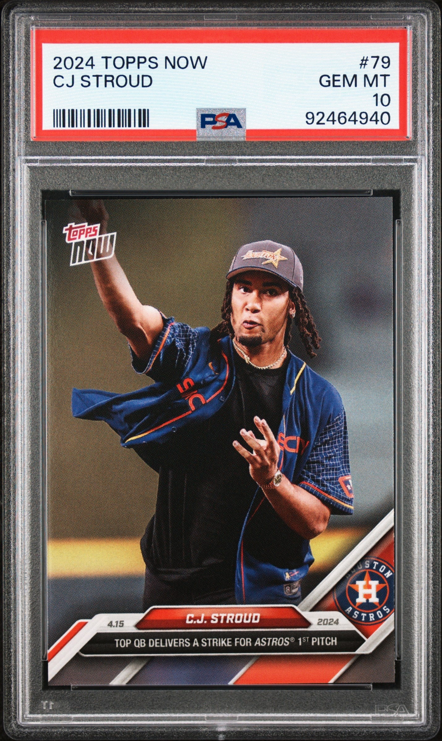 Graded 2024 Topps Now CJ Stroud #79 Rookie RC Football Card PSA 10 Gem Mint