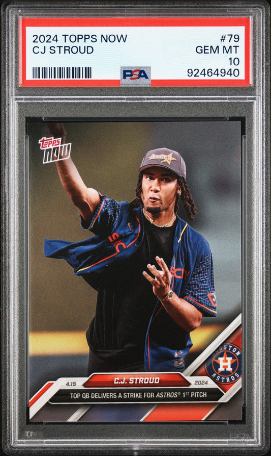 Graded 2024 Topps Now CJ Stroud #79 Rookie RC Football Card PSA 10 Gem Mint