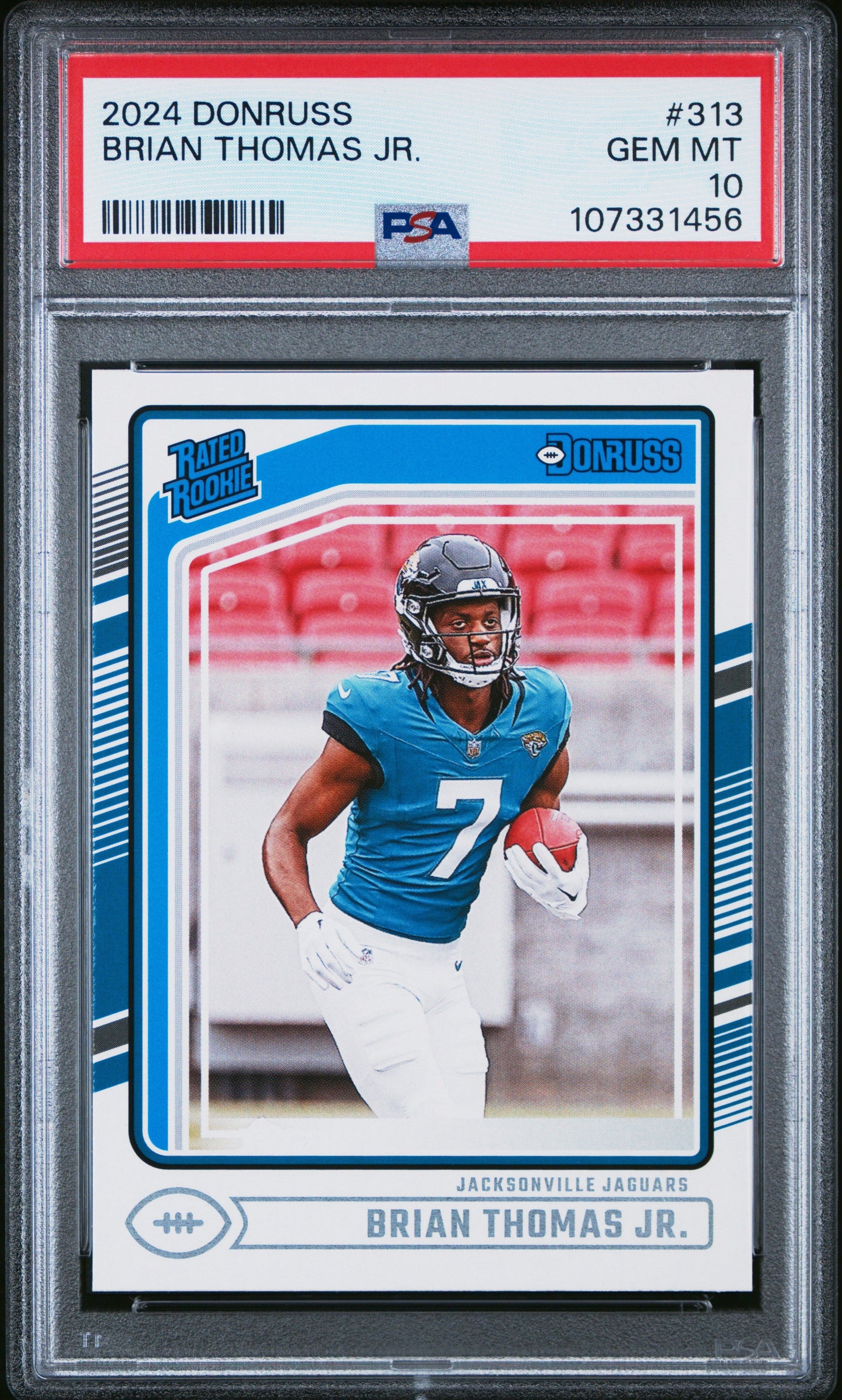 Graded 2024 Panini Donruss Brian Thomas Jr #313 Rookie RC Football Card PSA 10 Gem Mint