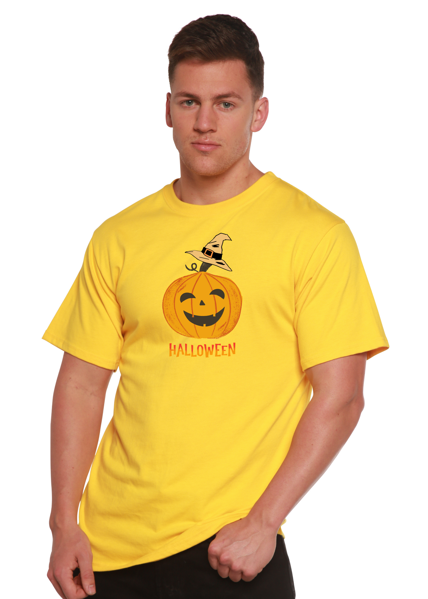 Halloween Pumpkin Unisex Bamboo Viscose/Organic Cotton Short Sleeve Graphic T-Shirt