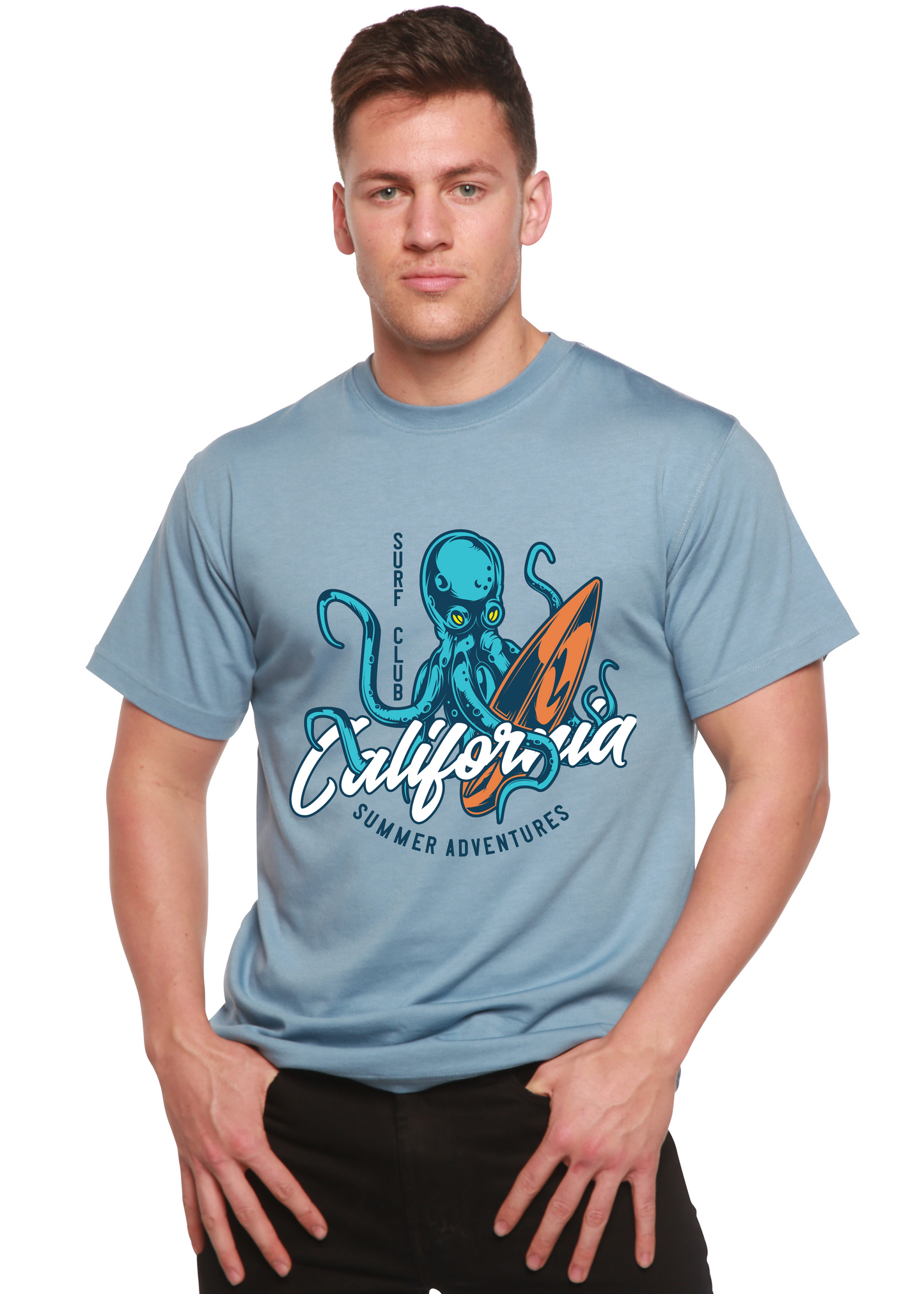 California Summer Adventures Men's Bamboo Viscose/Organic Cotton Short Sleeve Graphic T-Shirt