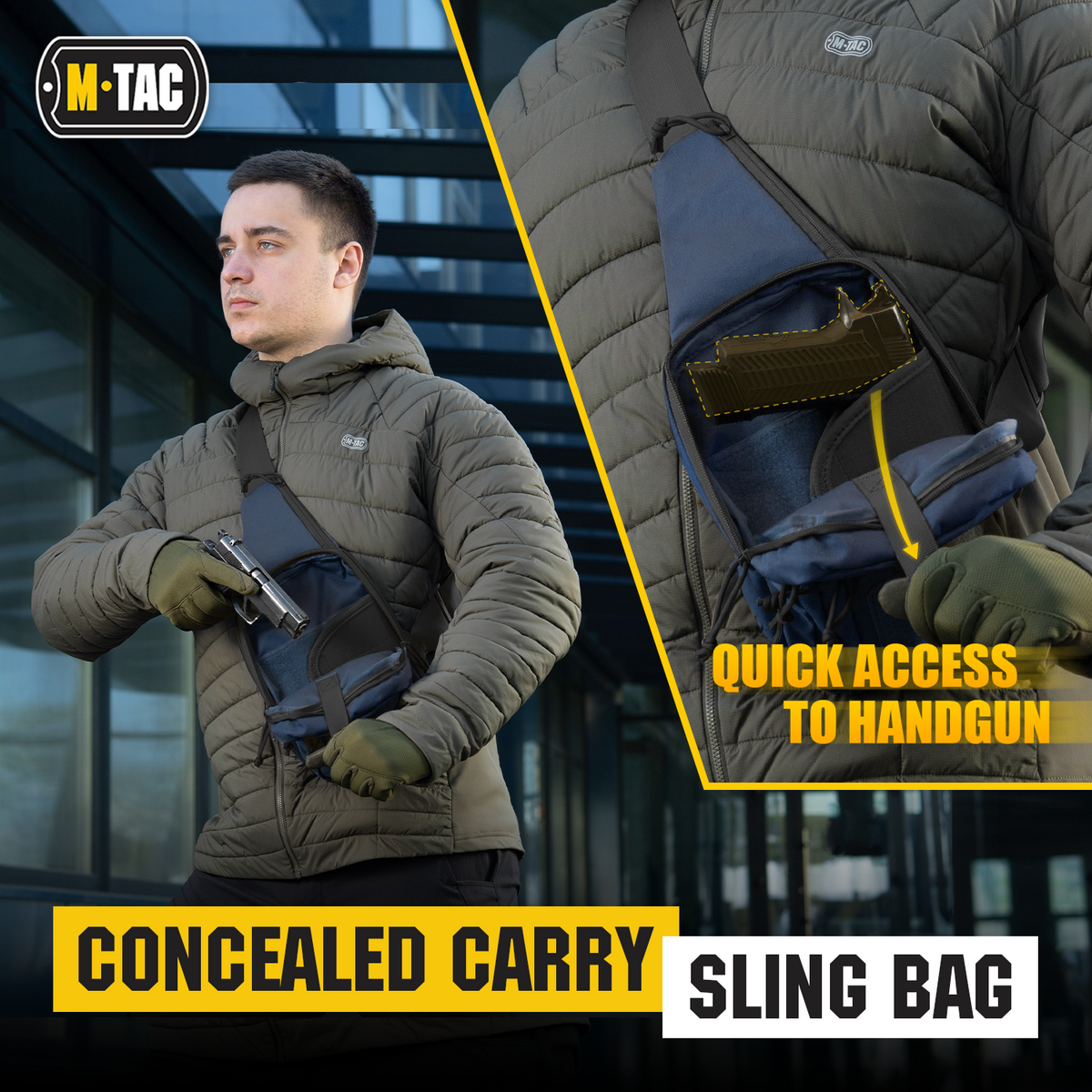 M-Tac Tactical Bag Shoulder Chest Pack with Sling & Loop Panel