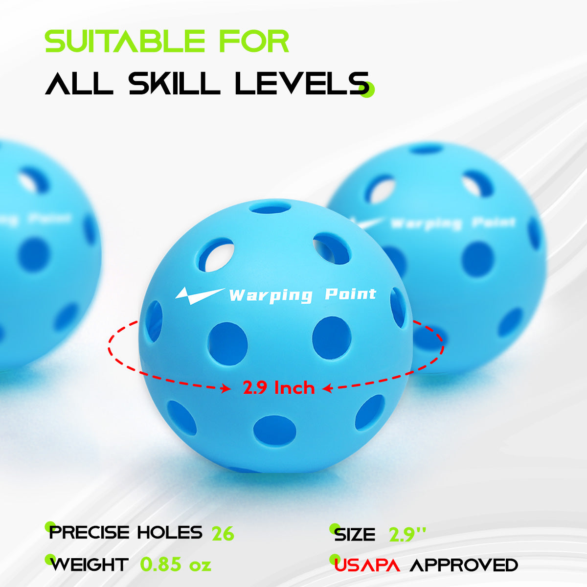 PRACTICE PICKLEBALLS - INDOOR - 12 PACK