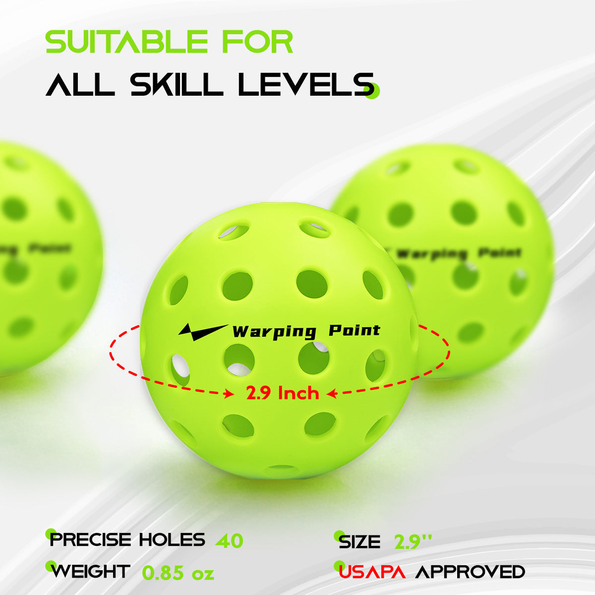 PRACTICE PICKLEBALLS - OUTDOOR - 4 PACK