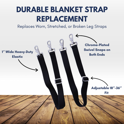 AJ Tack Elastic Replacement Blanket Leg Strap Pair