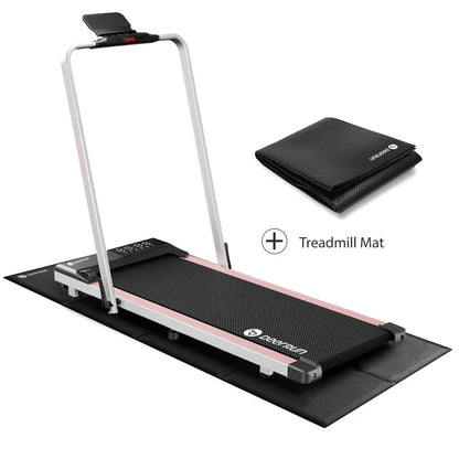 DeerRun A5 Pro Smart 2 in 1 Folding Treadmill Pink with Handrail, 300Lbs