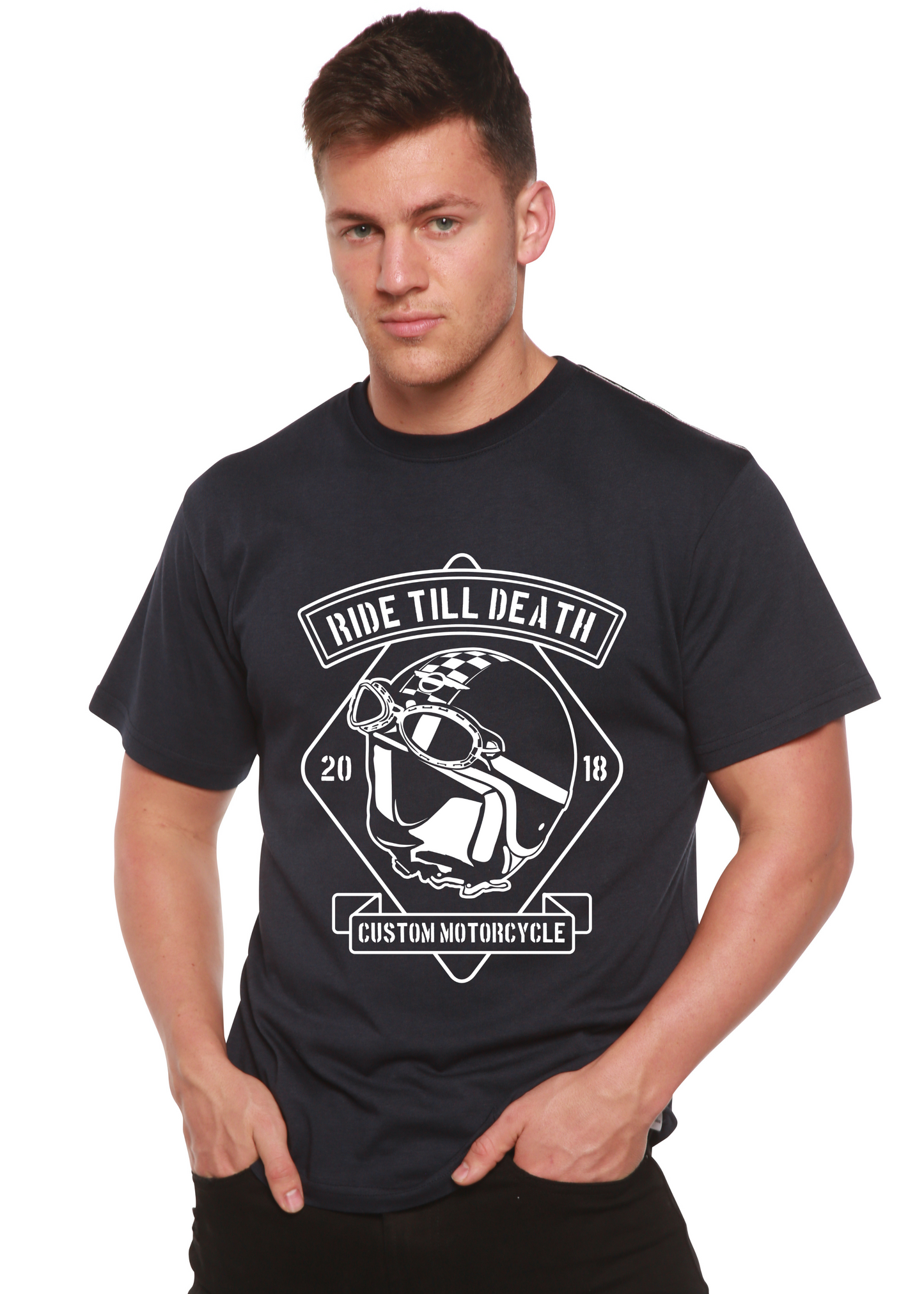Ride Till Death Spun Bamboo® Men's Bamboo Viscose/Organic Cotton Short Sleeve Graphic T-Shirt