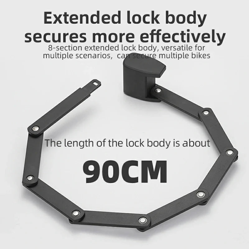 ROCKBROS Folding Bike Lock Smart Fingerprint Heavy Duty Anti Theft Bike Lock