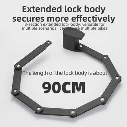 ROCKBROS Folding Bike Lock Smart Fingerprint Heavy Duty Anti Theft Bike Lock