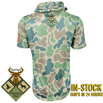Seamhead Hunting Club HyperMAX Short Sleeve Camo Baseball Hoodie