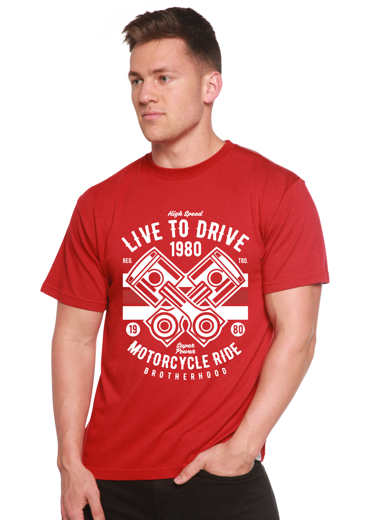 Live To Ride 1980 Men's Bamboo Viscose/Organic Cotton Short Sleeve Graphic T-Shirt