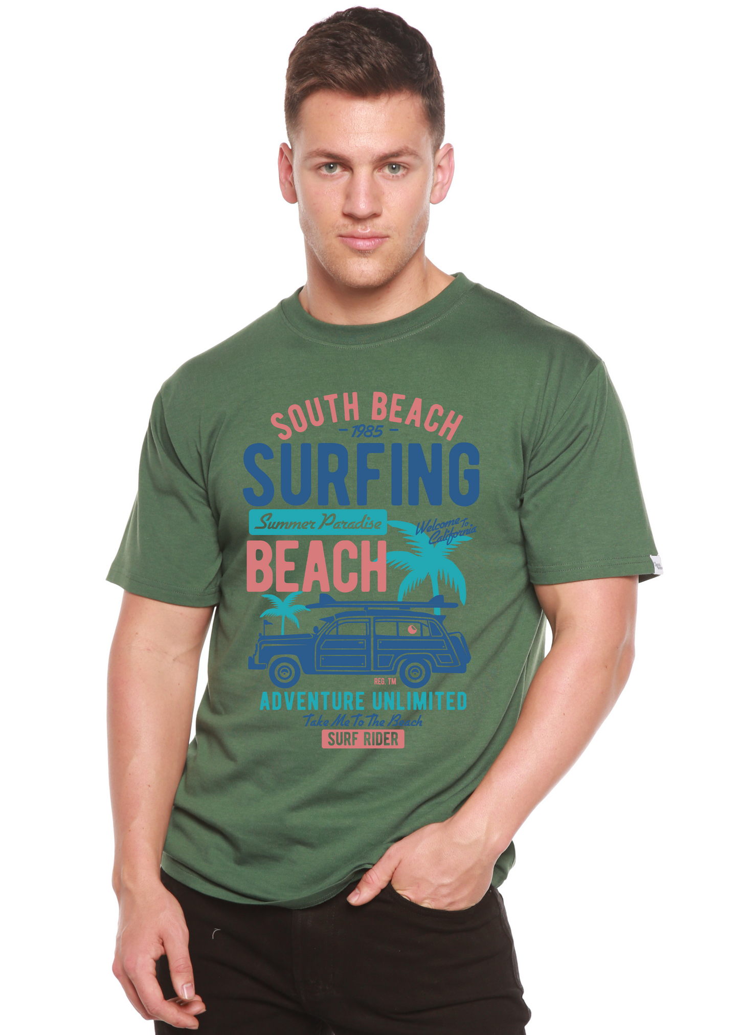 South Beach Spun Bamboo® Men's Bamboo Viscose/Organic Cotton Short Sleeve Graphic T-Shirt