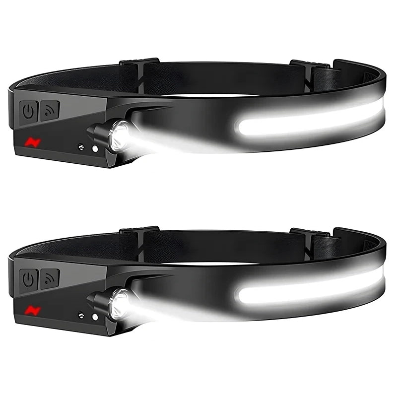 Headlamp USB Rechargeable LED  Waterproof, Motion Sensor Camping/Hiking Light - Triathlete Store