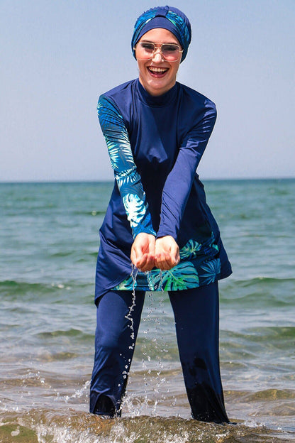 Lycra Navy Burkini Modest Swimwear M2125