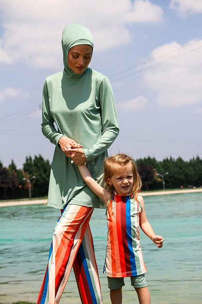 Lycra Green Kids Swimsuit K2210