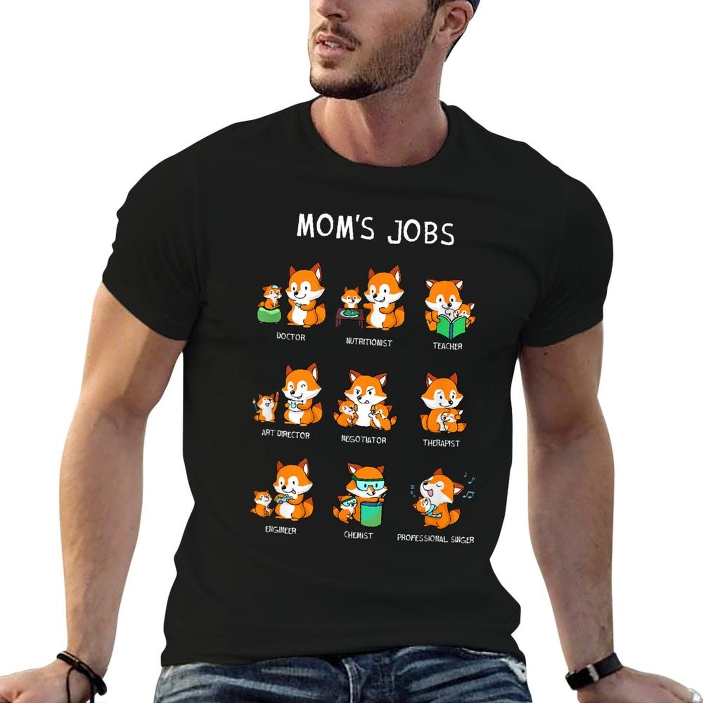 Mom's Jobs Mother's Day Mum Mother Mummy Nerd Fox Foxes T-Shirt