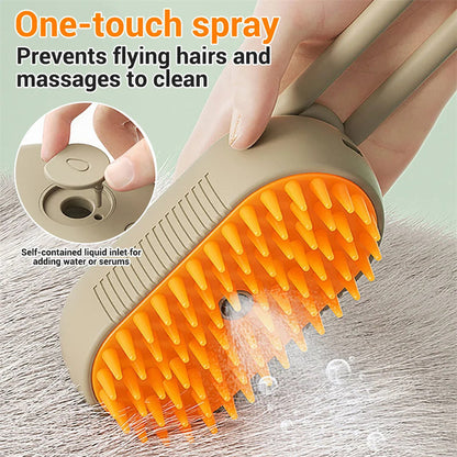 3-in-1 Electric Cat & Dog Steam Brush – Pet Grooming & Hair Removal