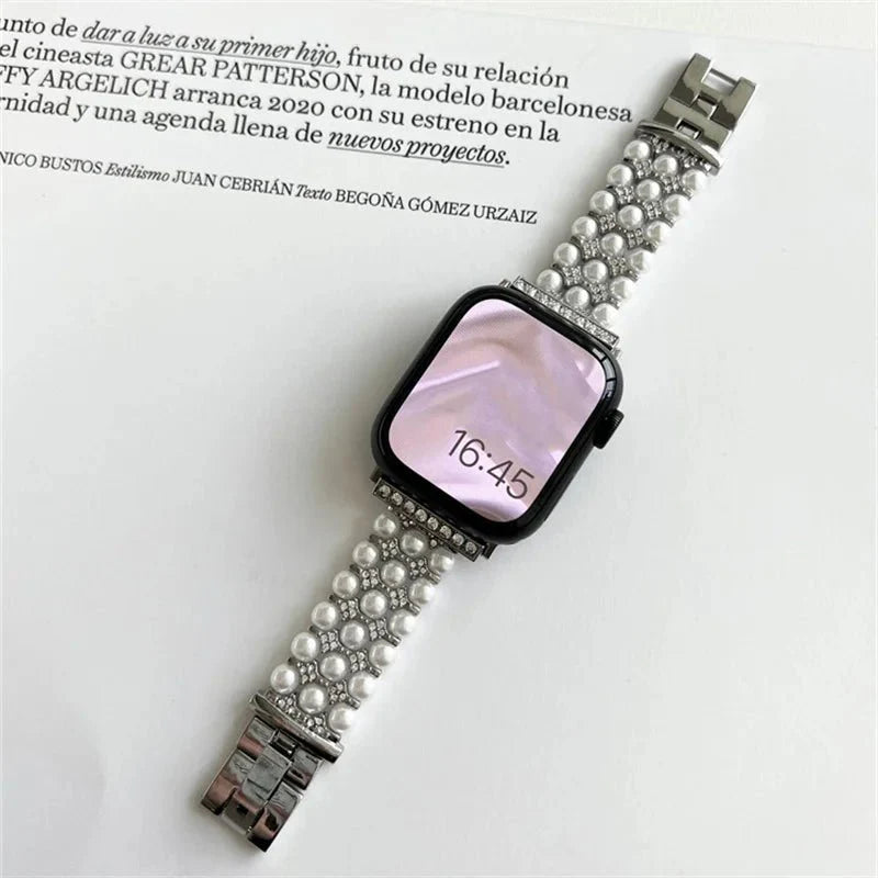 Apple Watch Band with Pearls Series 11/10/9/8/7/6/5/4/ SE / Ultra 1/2/3