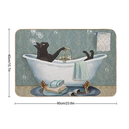Black Cat Soap In Bathroom Bath Mat