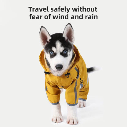 Reflective Hooded Dog Raincoat